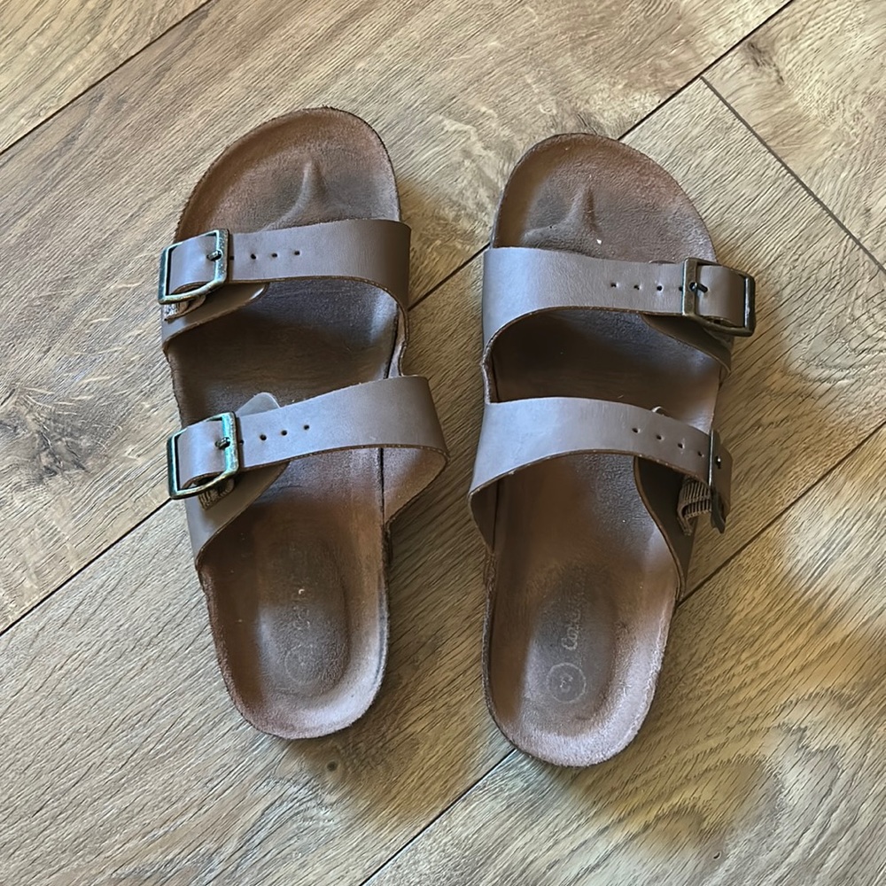 Kids' Drew Slip-On Footbed Sandals - Cat & Jack™ Brown Size 3.